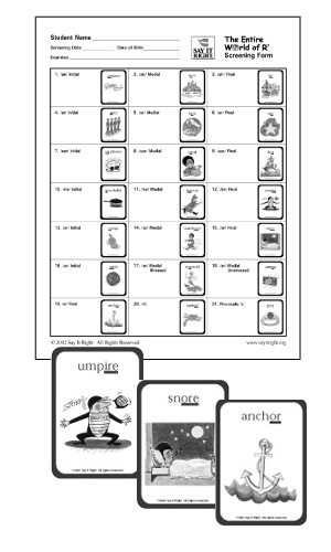 The Entire World of R Single Word Screening Kit